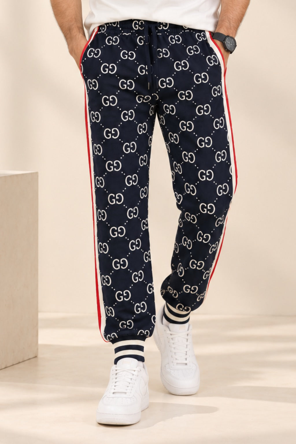 Navy Comfort Knit Fabric Trouser