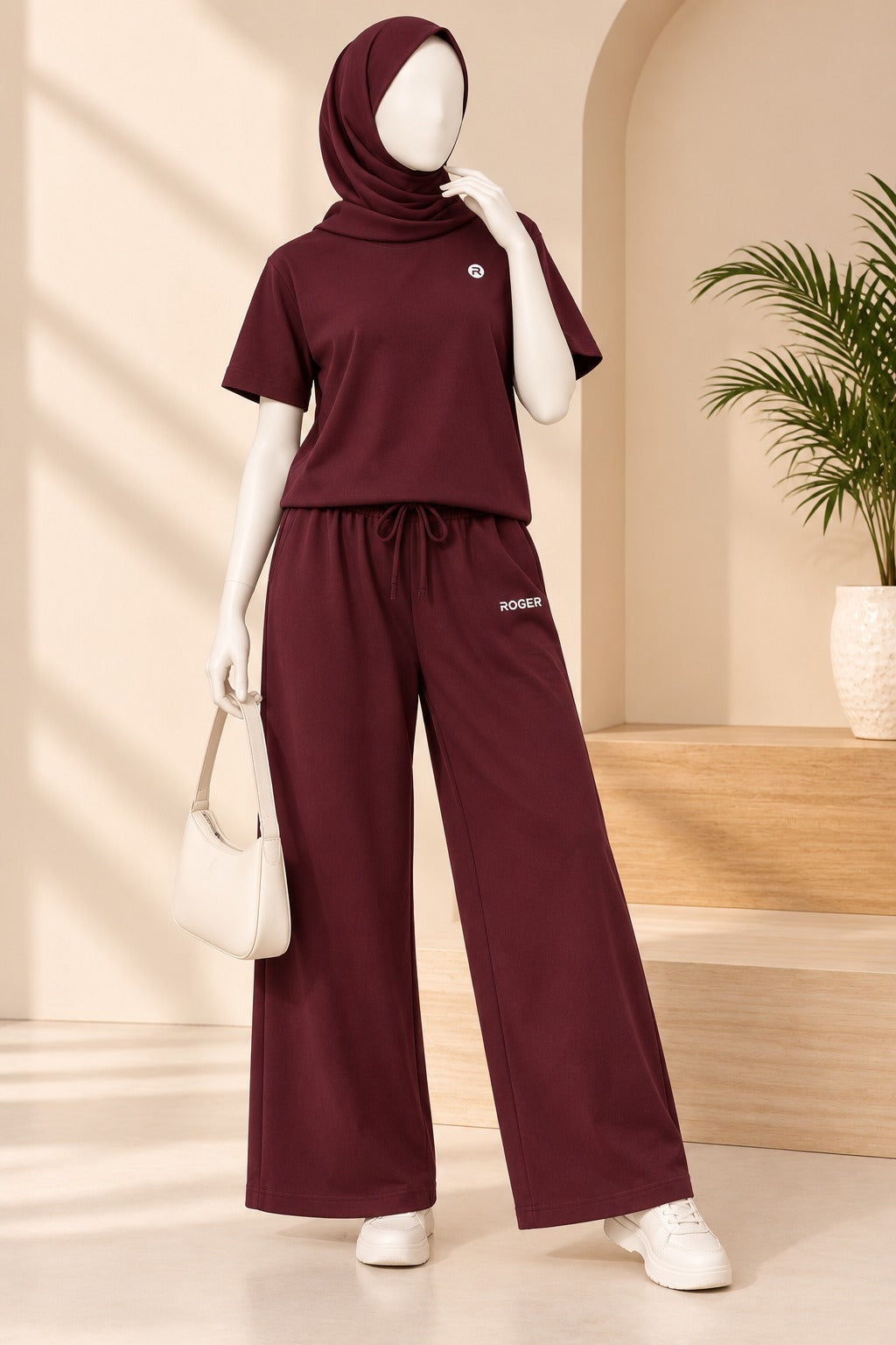 Maroon Comfi Knit Fabric Co-Ord Set