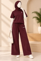 Maroon Comfi Knit Fabric Co-Ord Set