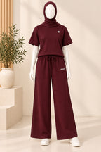 Maroon Comfi Knit Fabric Co-Ord Set