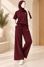 Maroon Comfi Knit Fabric Co-Ord Set