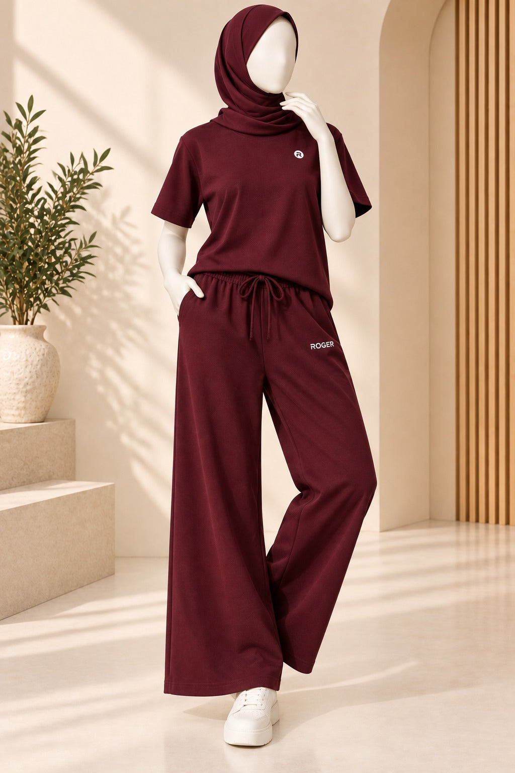 Maroon Comfi Knit Fabric Co-Ord Set