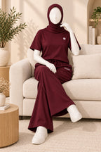 Maroon Comfi Knit Fabric Co-Ord Set