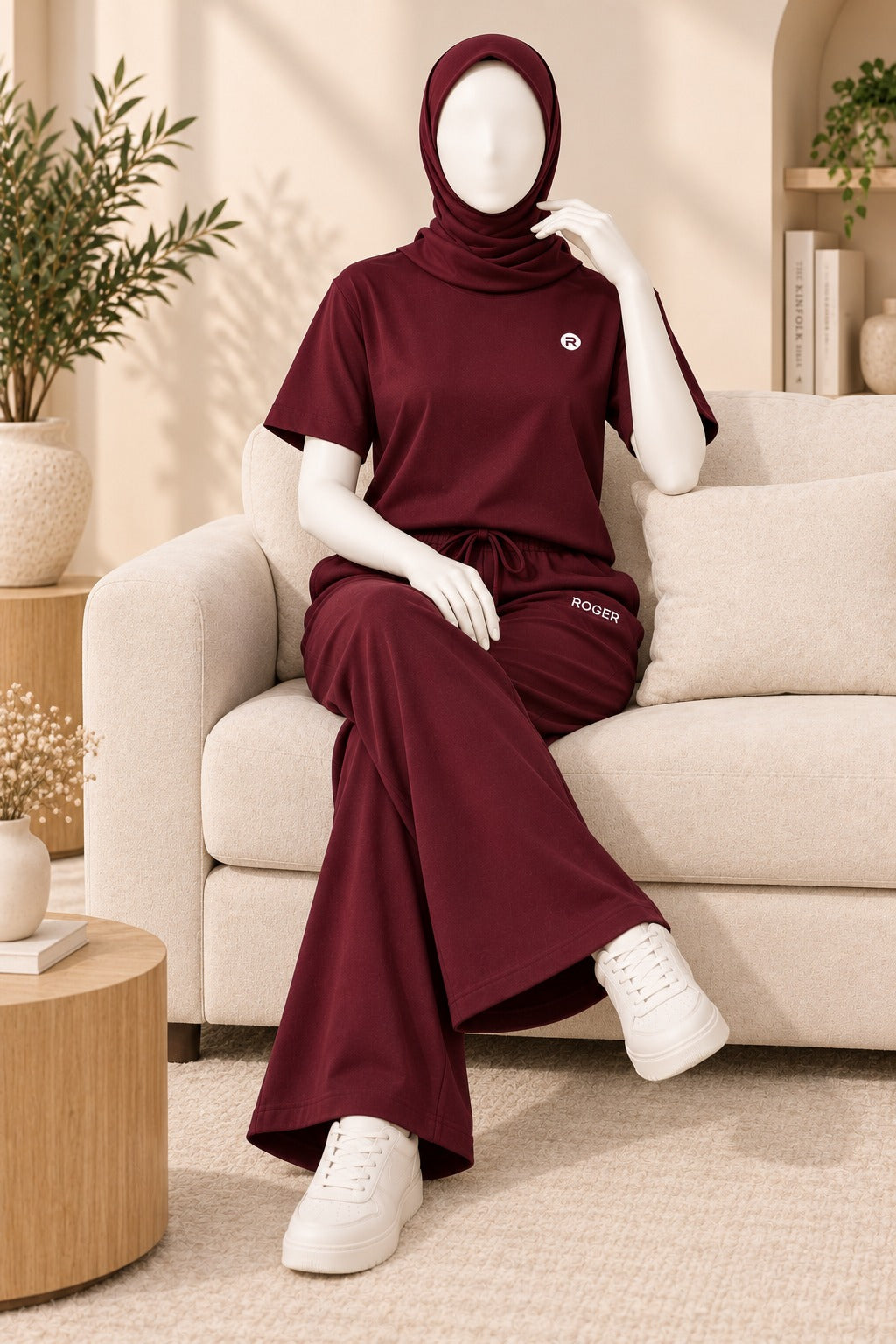 Maroon Comfi Knit Fabric Co-Ord Set