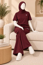 Maroon Comfi Knit Fabric Co-Ord Set