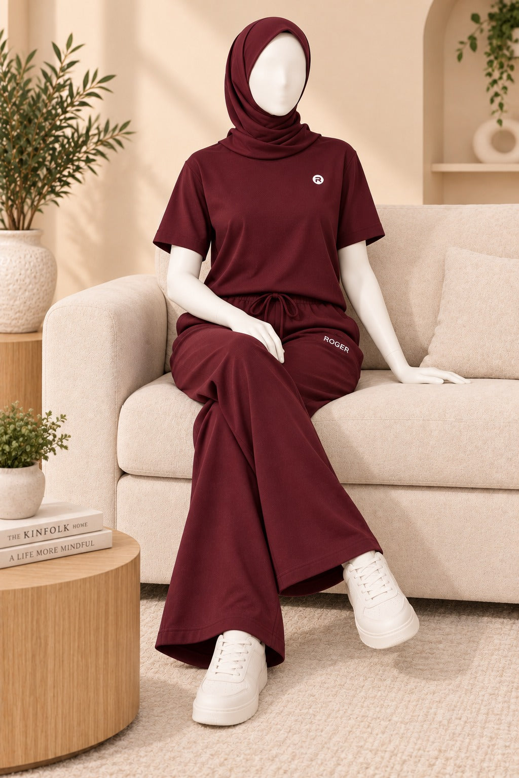 Maroon Comfi Knit Fabric Co-Ord Set