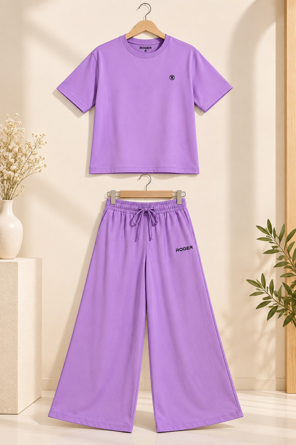 Light Purple Comfi Knit Fabric Co-Ord Set