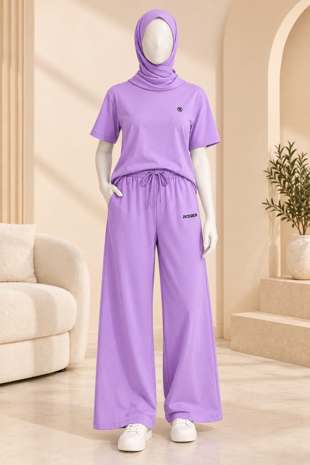 Light Purple Comfi Knit Fabric Co-Ord Set