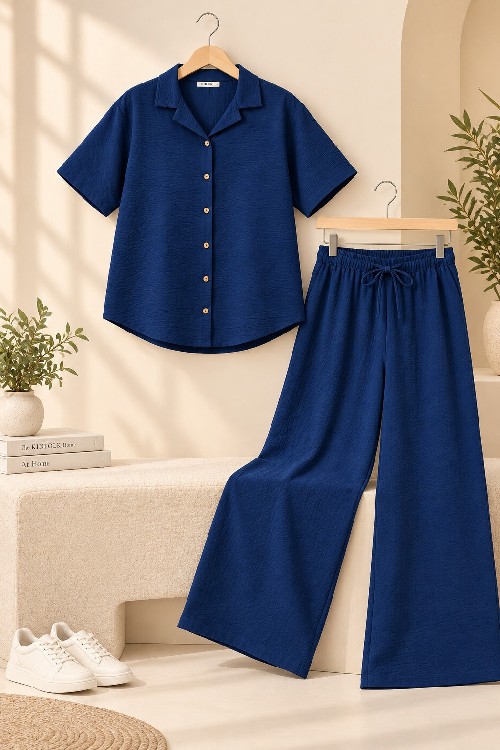 Royal Blue Linora Fabric Co-Ord Set