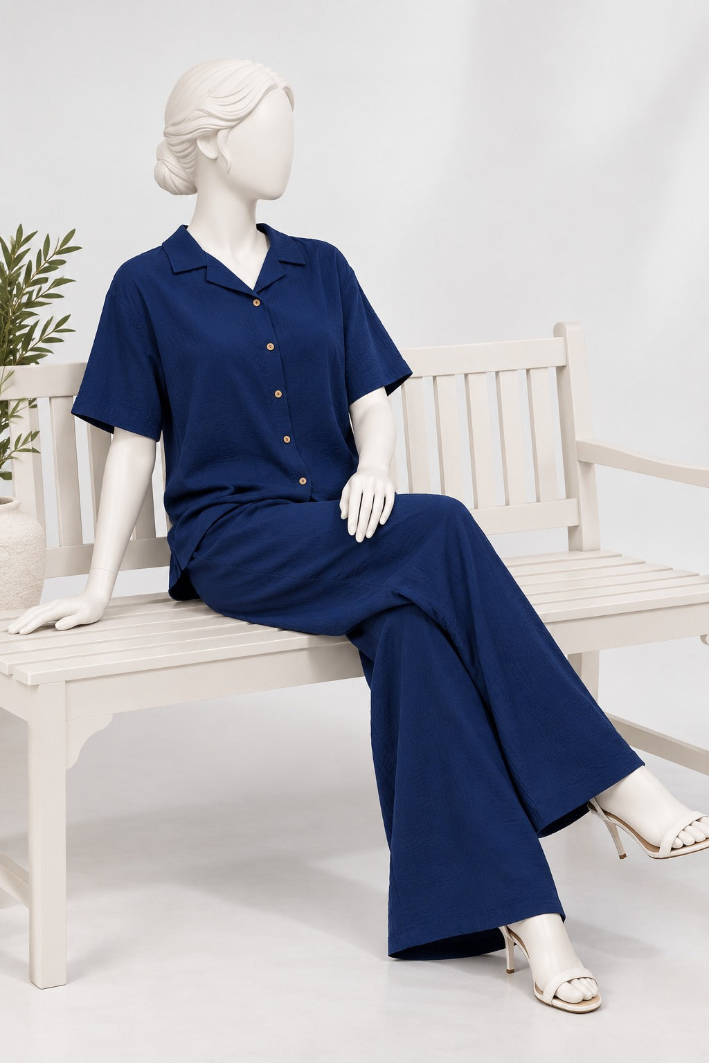 Royal Blue Linora Fabric Co-Ord Set