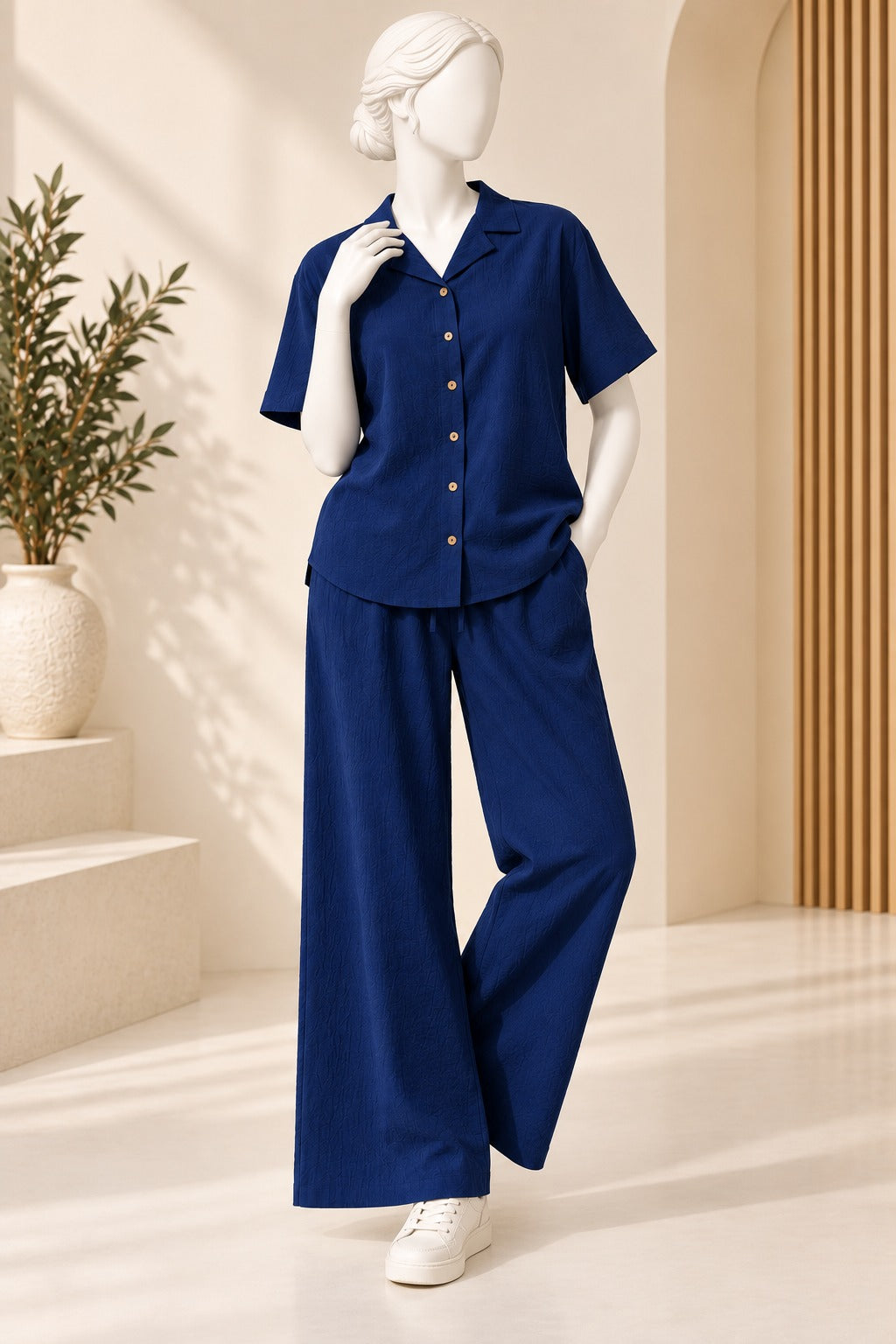 Royal Blue Linora Fabric Co-Ord Set