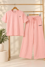 Peach Comfi Knit Fabric Co-Ord Set