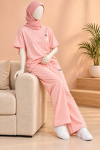 Peach Comfi Knit Fabric Co-Ord Set