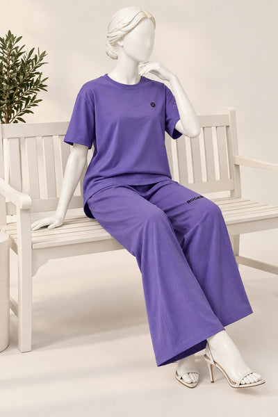 Purple Comfi Knit Fabric Co-Ord Set