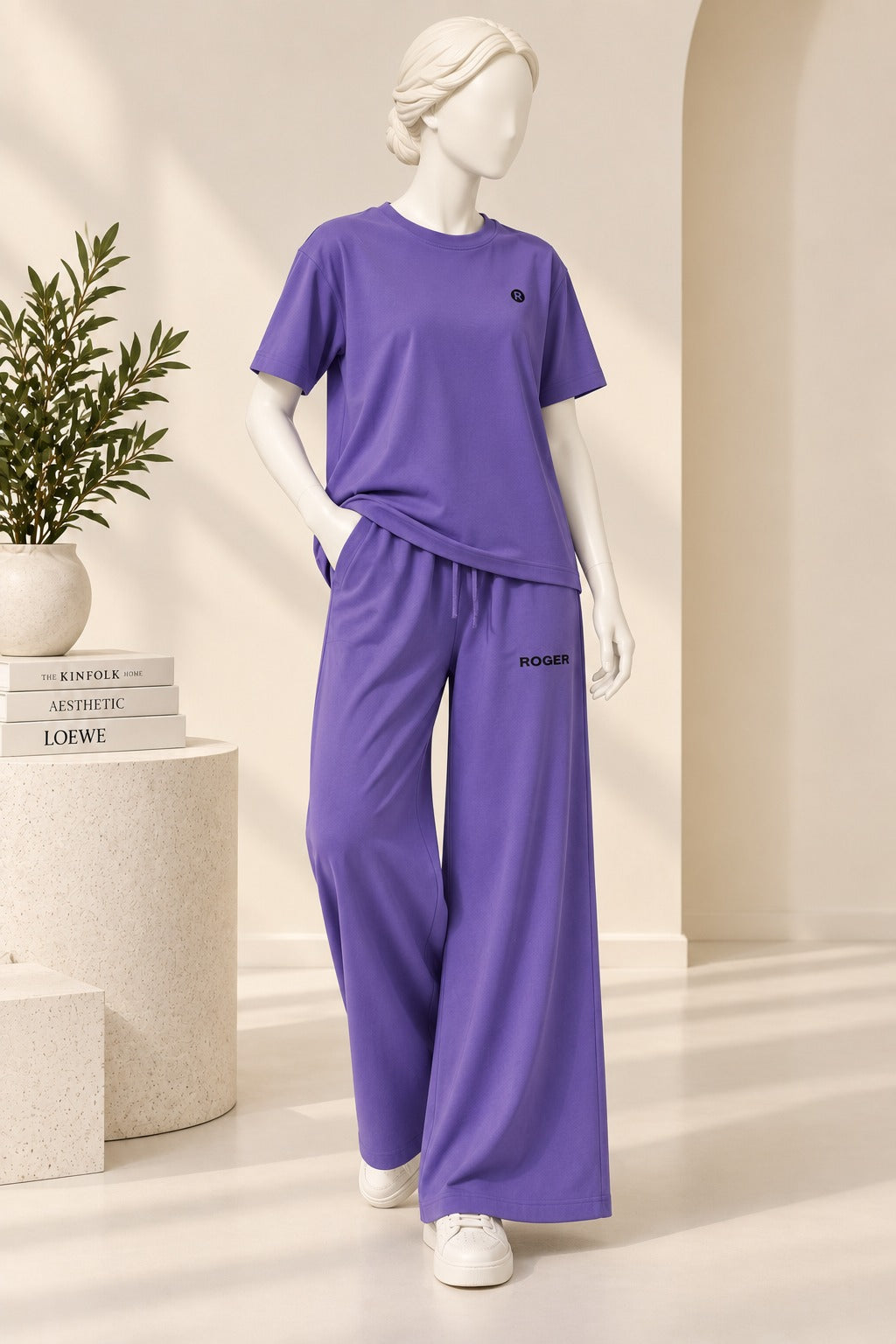 Purple Comfi Knit Fabric Co-Ord Set