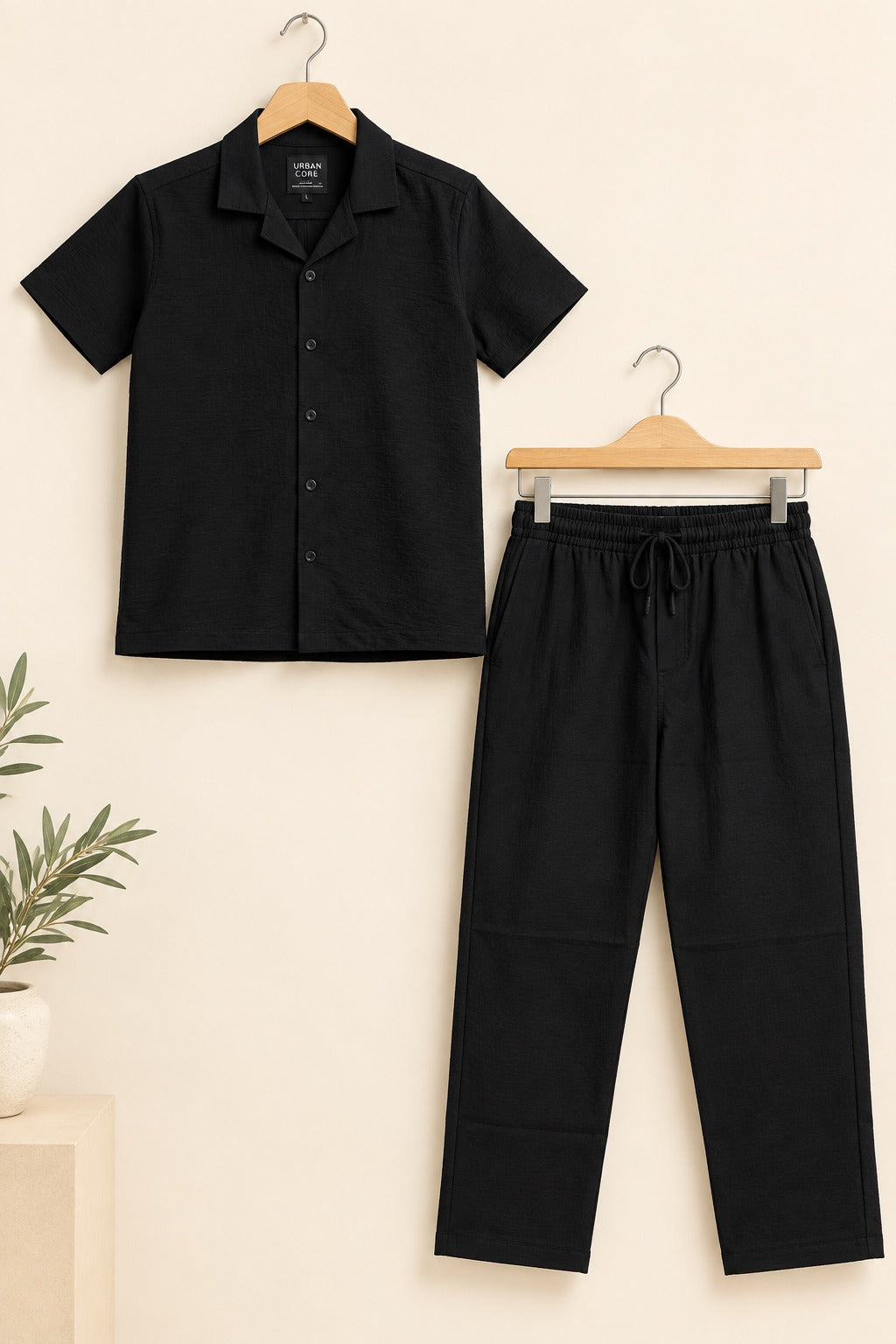 Black Linora Fabric Co-Ord Set