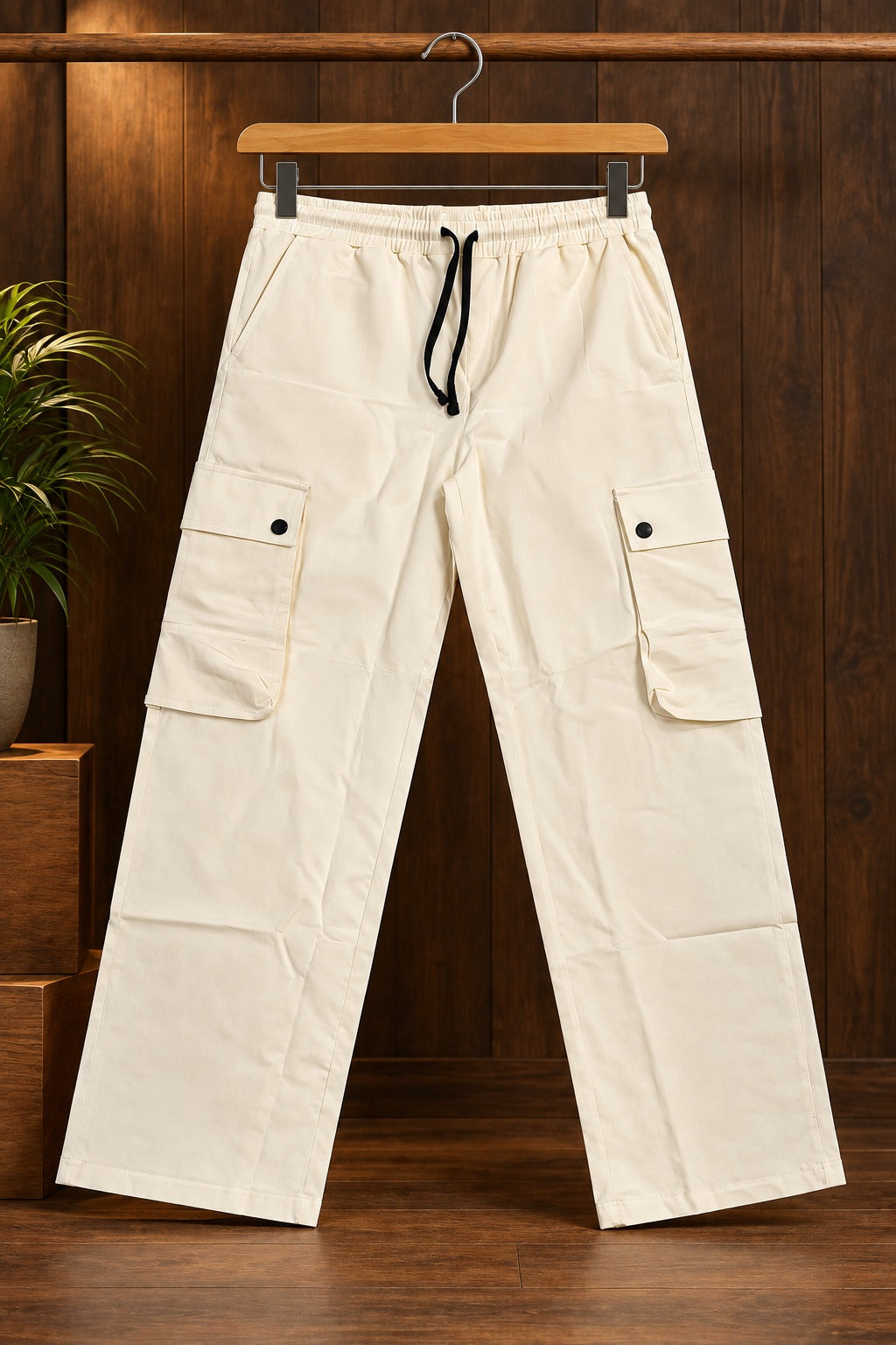 Beige Cargo Comfort Knit Fabric Trouser Secondary image