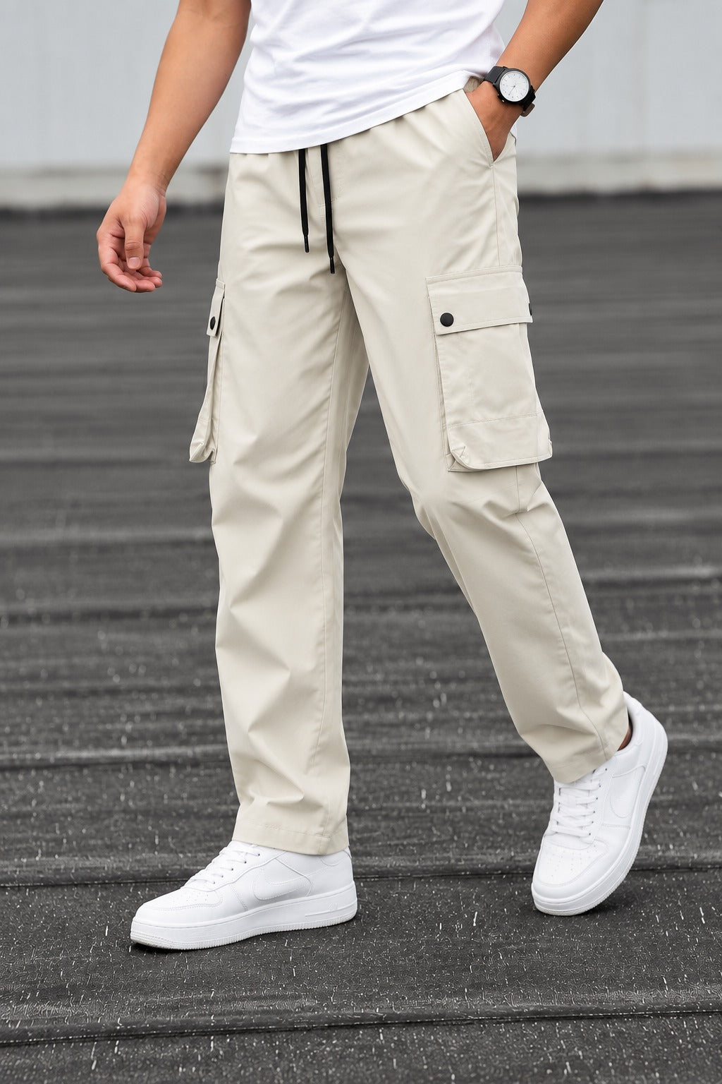 Ash Cargo Comfort Knit Fabric Trouser