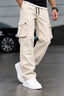 Beige Cargo Comfort Knit Fabric Trouser
