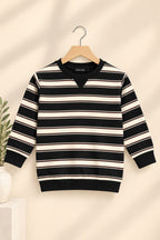 Black & Brown Striper Old Money Sweatshirt