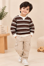 Brown Striper Old Money Sweatshirt