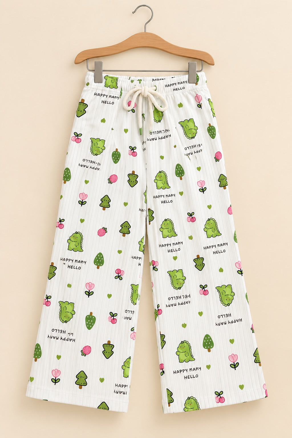 White Dino Ribloom Fabric Flapper