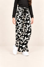 Black Leopard Ribloom Fabric Flapper