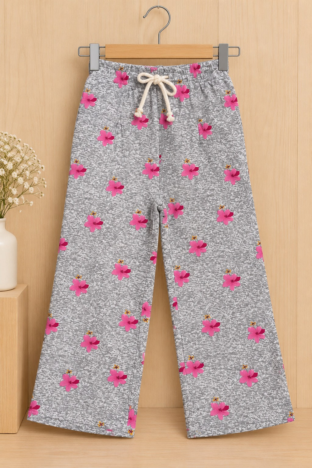 Grey Flowers Ribloom Fabric Flapper