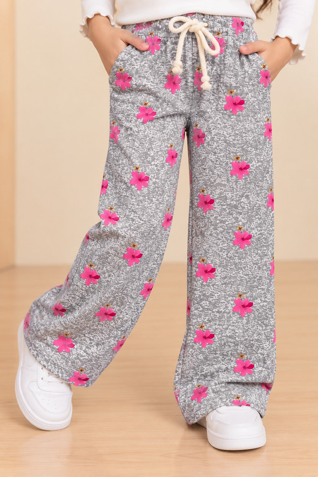 Grey Flowers Ribloom Fabric Flapper