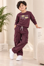 Purple Forward Rib Aura Fabric Suit