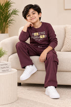 Purple Forward Rib Aura Fabric Suit