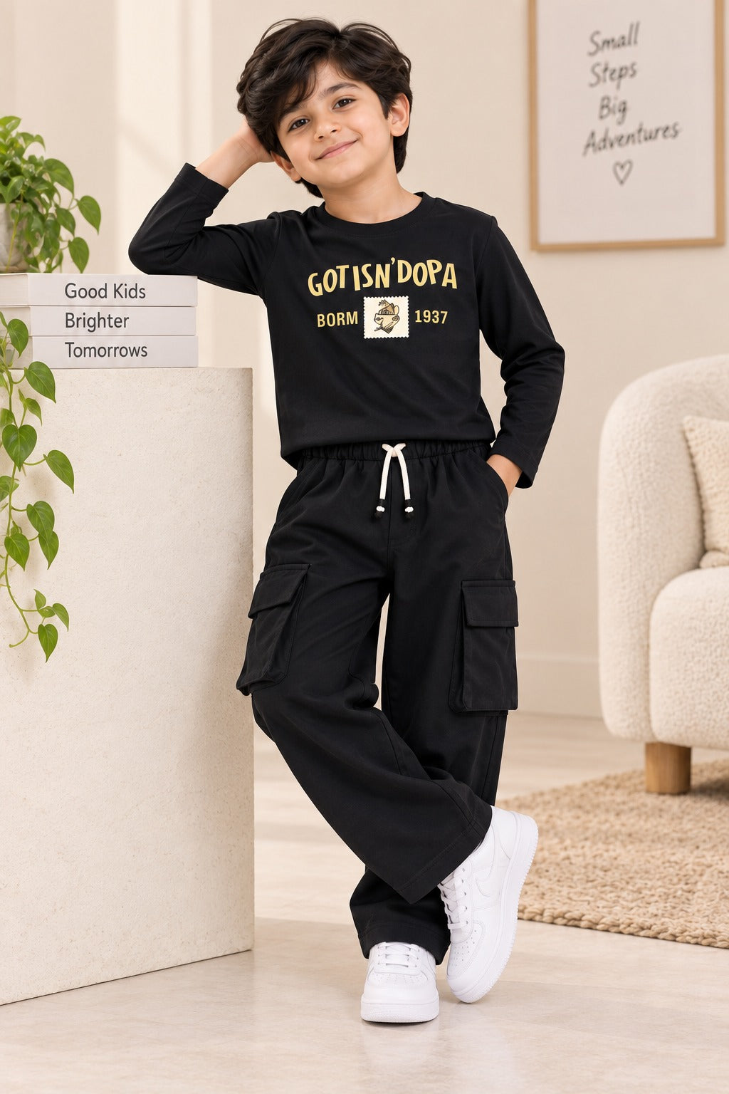 Black Dopa Rib Aura Fabric Suit