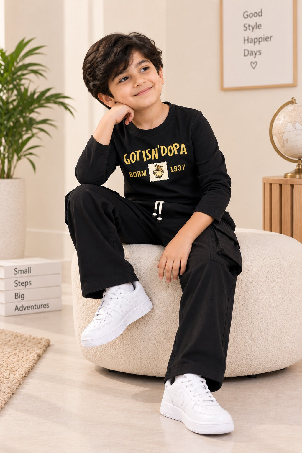 Black Dopa Rib Aura Fabric Suit