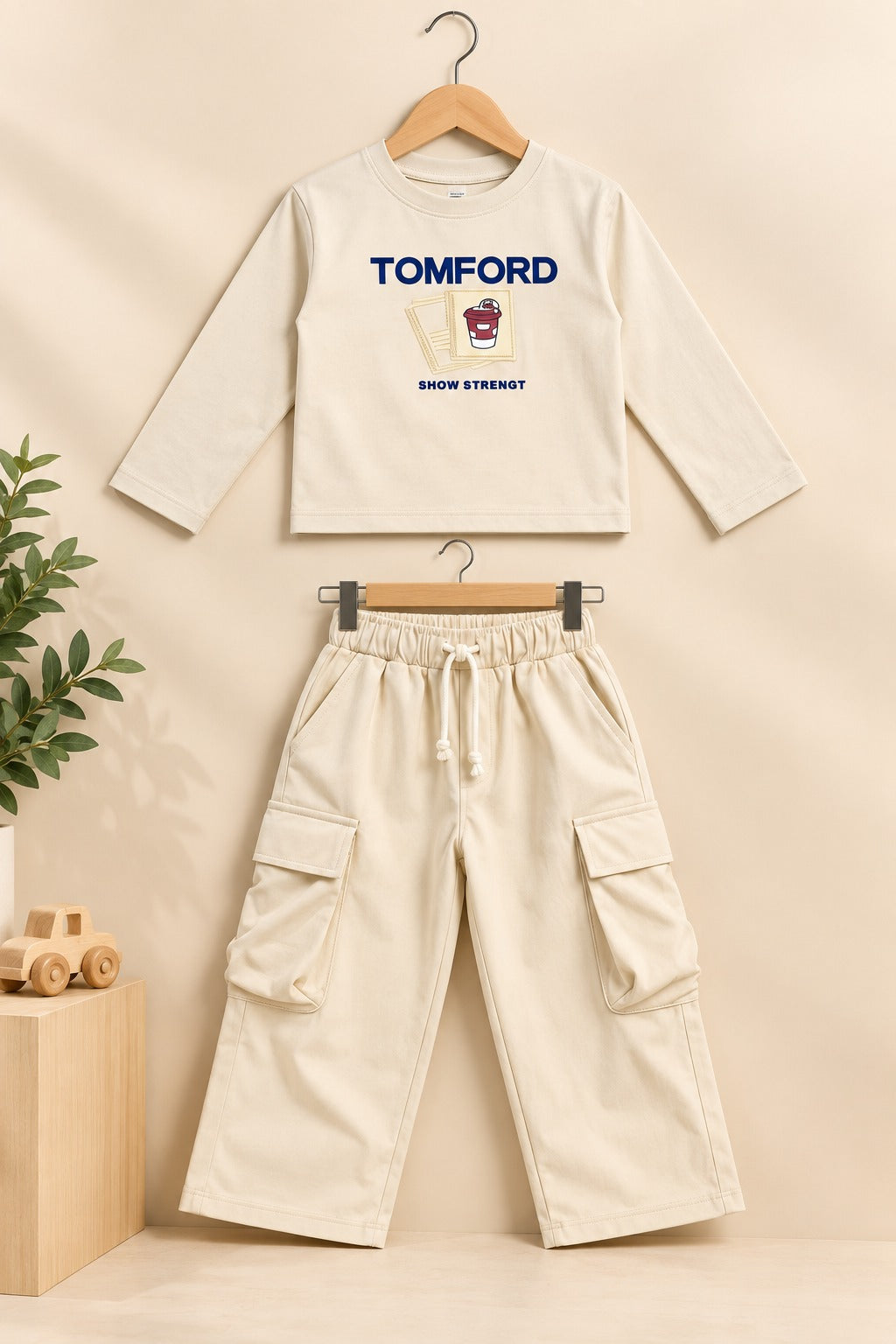 Cream TomFord Rib Aura Fabric Suit