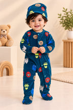 Blue Cartoons Cozy Luxe Romper