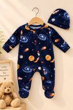 Navy Planets Cozy Luxe Romper