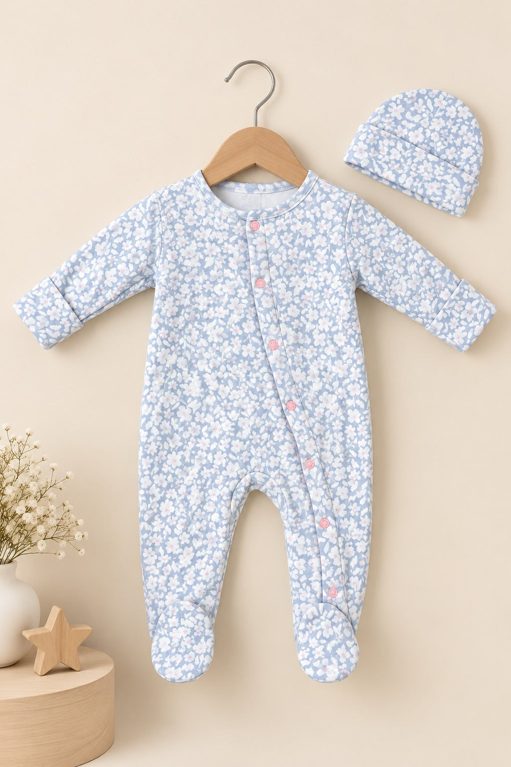 White Flowers Cozy Luxe Romper