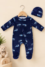 Navy Trucks Cozy Luxe Romper
