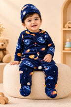 Navy Planets Cozy Luxe Romper