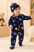 Navy Planets Cozy Luxe Romper