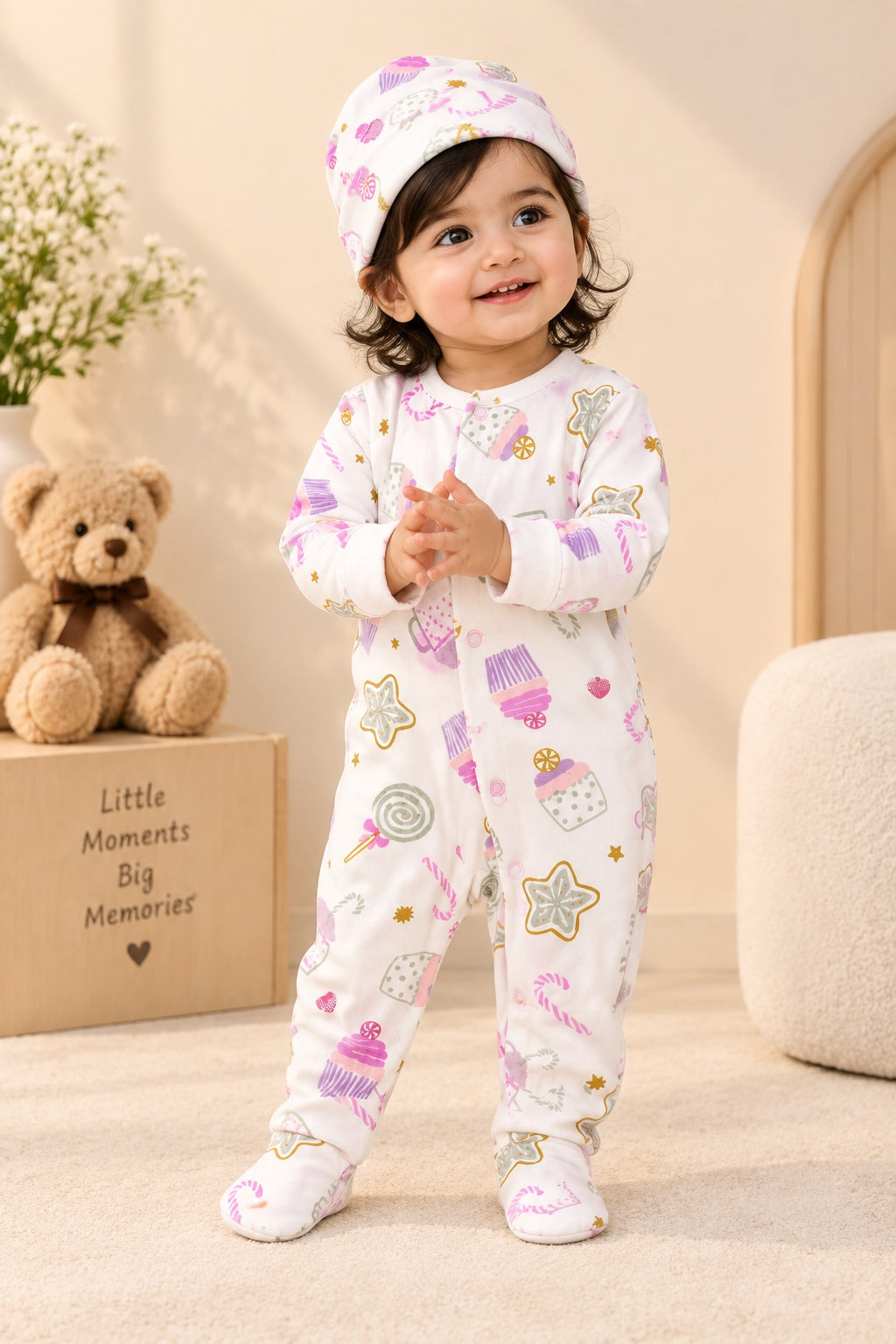 White Muffin Cozy Luxe Romper