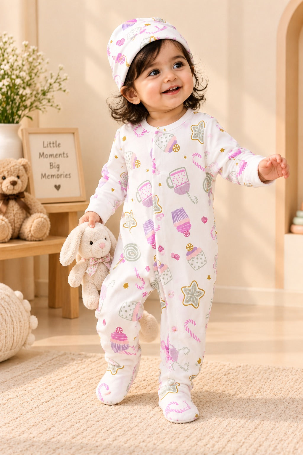 White Muffin Cozy Luxe Romper