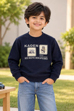 Navy Kaoen Cloud-Fleece Fabric Sweatshirt