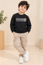Black Change Cloud-Fleece Fabric Sweatshirt