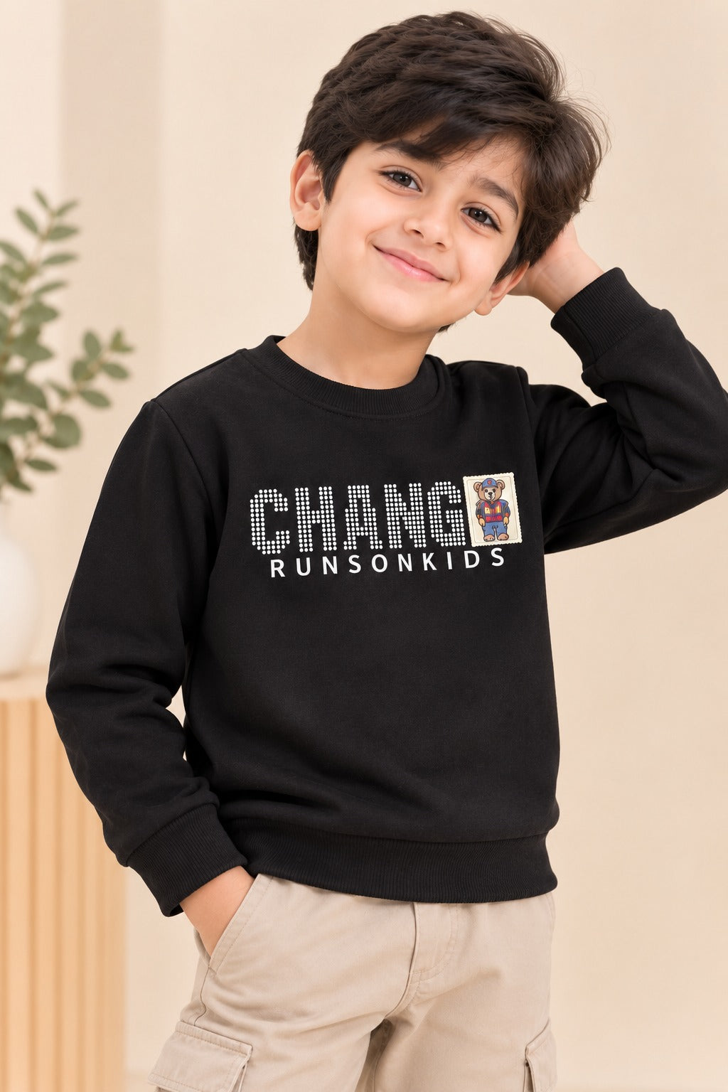 Black Change Cloud-Fleece Fabric Sweatshirt Main image