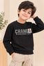 Black Change Cloud-Fleece Fabric Sweatshirt