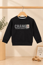 Black Change Cloud-Fleece Fabric Sweatshirt