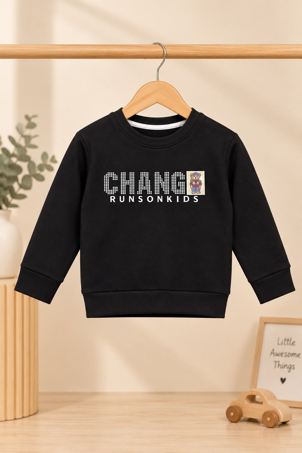 Black Change Cloud-Fleece Fabric Sweatshirt
