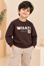 Brown What Cloud-Fleece Fabric Sweatshirt