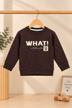 Brown What Cloud-Fleece Fabric Sweatshirt